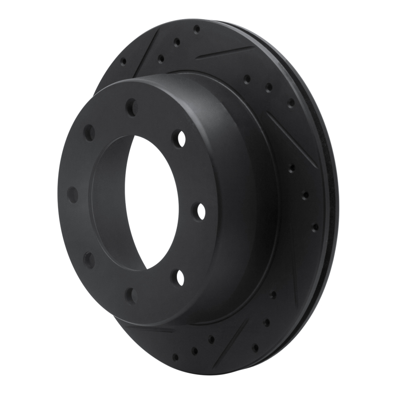 Cadillac DTS Brake Rotor (1) - Rear Left - R1 Concepts - Drilled & Slotted - Black - `00-`11